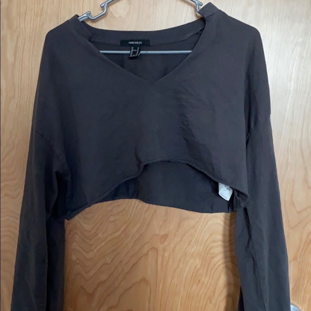 Grey extra cropped long sleeve